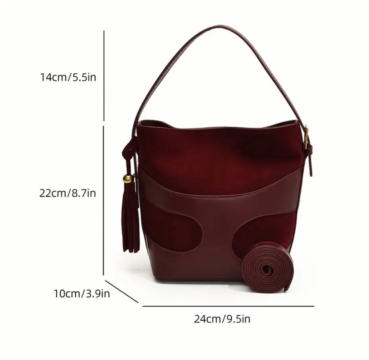 Vintage Charm Suede & Leather Bucket Bag