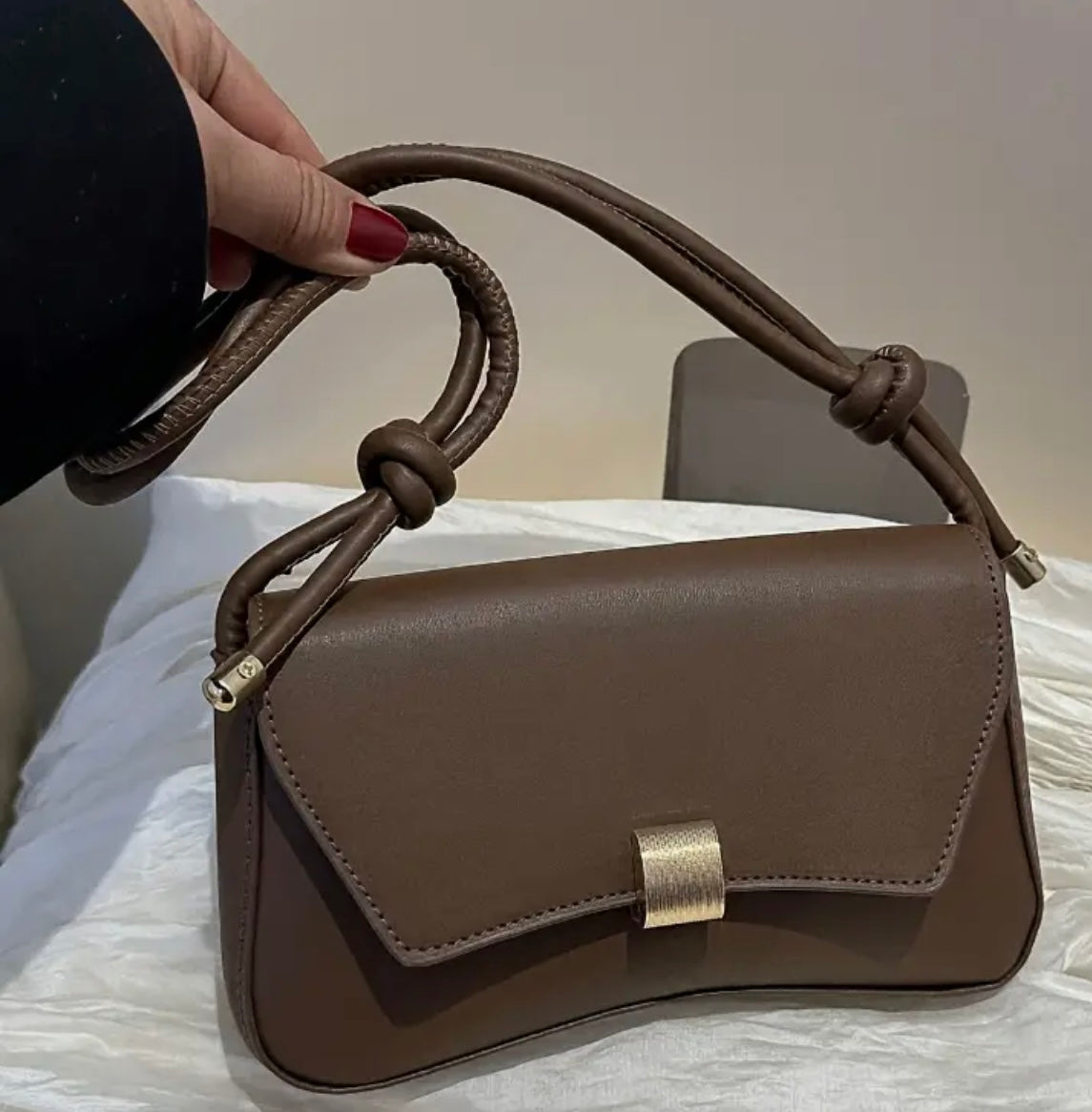 Velora Knot Clutch Brown