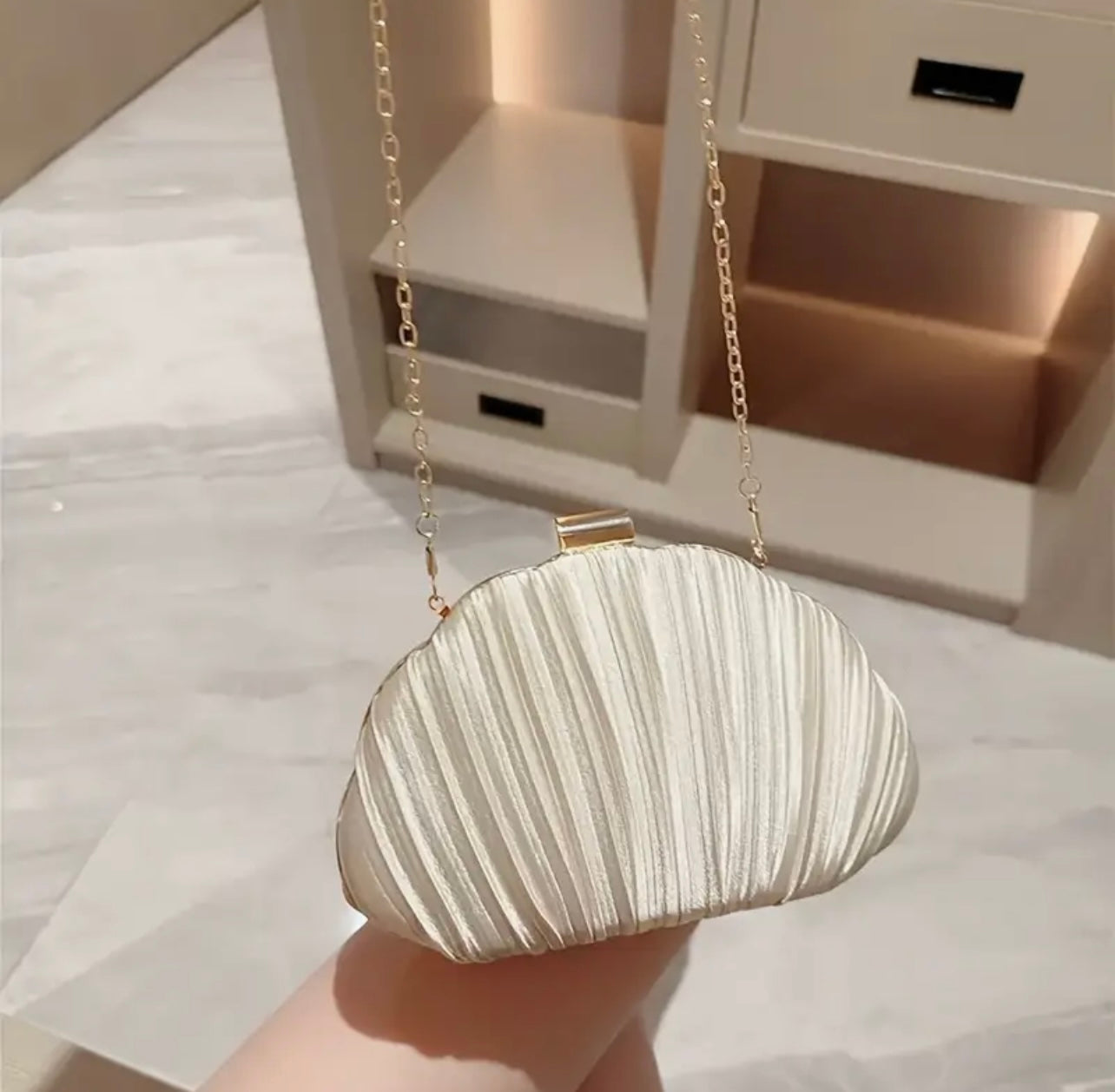 Celeste Shell Clutch