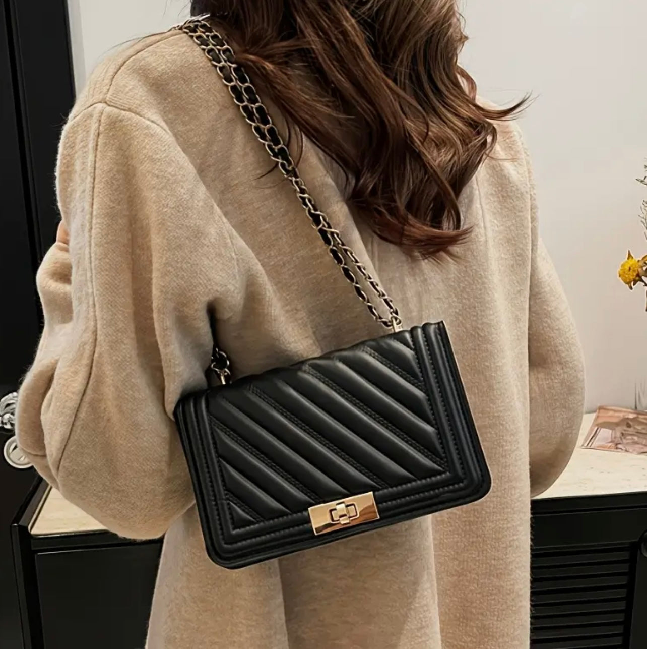 Black Leather Carry Bag