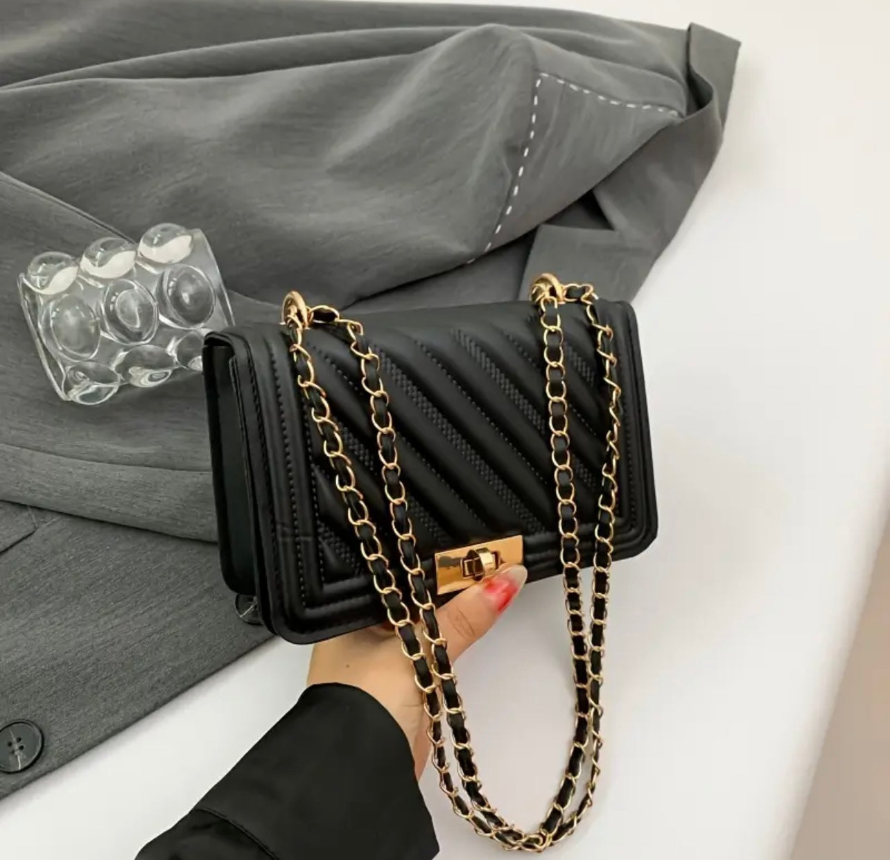 Black Leather Carry Bag