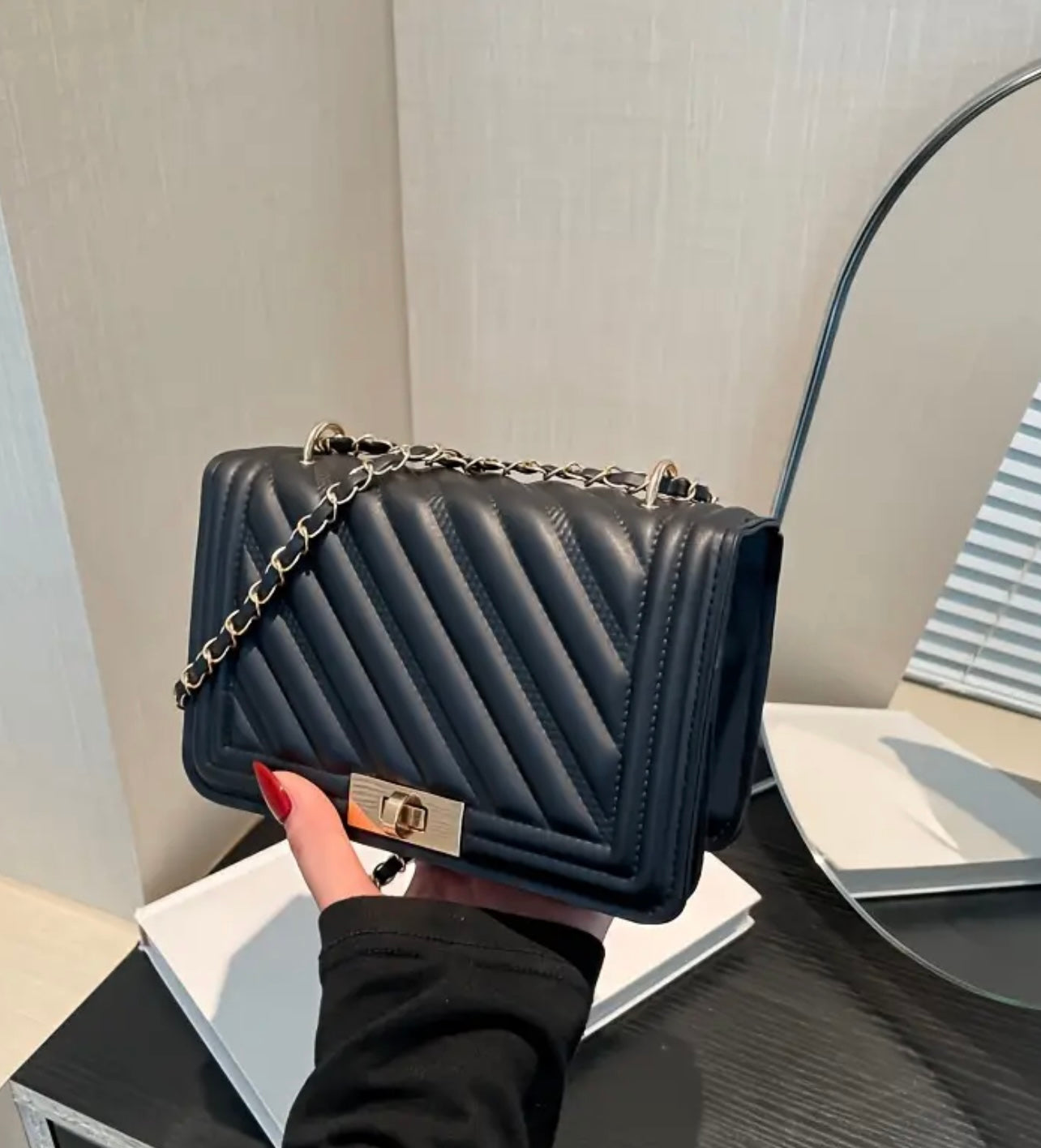 Black Leather Carry Bag